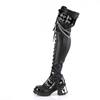 DemoniaCult - BRATTY304 Bottes cuissardes à plateforme - Noir Product image